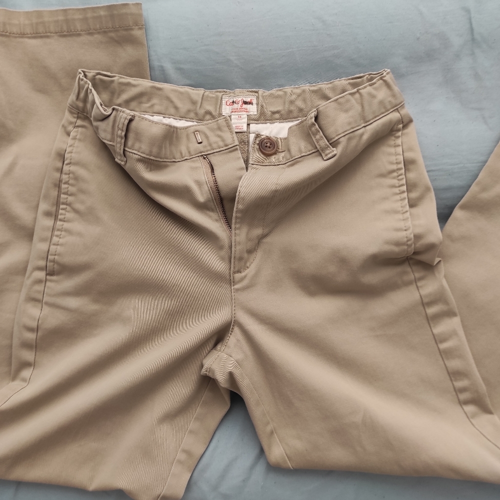 Cat & Jack Boys School Wear Khaki Uniform Pants Size 14